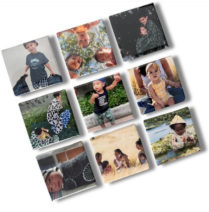 Custom Magnets (Set of 9) | Fridge Photo Tile Magnets