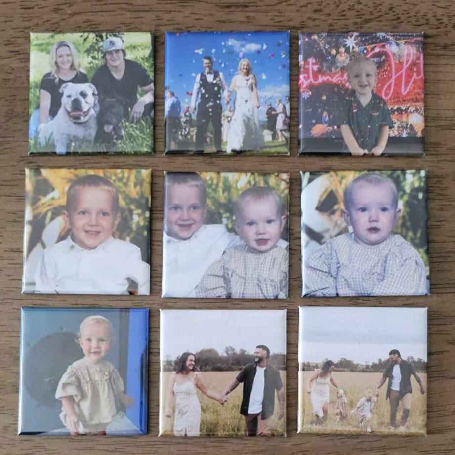 Custom Magnets (Set of 9) | Fridge Photo Tile Magnets